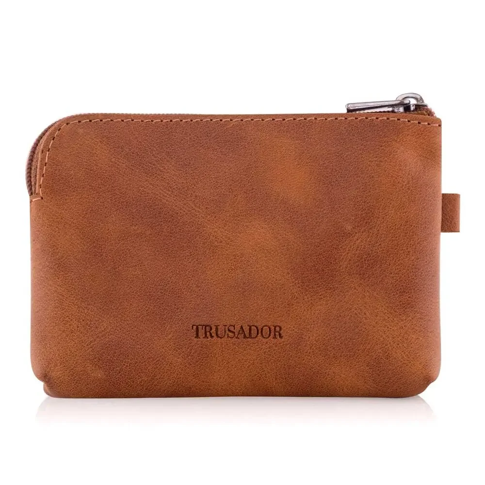 Trusador- Milano Leather Wallet Pouch Purse Zipper Change Bag
